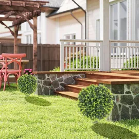 Homcom 2er-Set Künstlicher Buchsbaumkugeln 56 cm Kunstpflanze