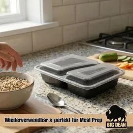 BigDean Meal Prep Box 10-teilig schwarz 0,85 l
