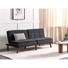 Beliani Schlafsofa 3-Sitzer RONNE Stoff Schwarz,