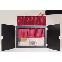 Don Bosco Vorhang „Mein Kamishibai“ aus rotem Satin, geschmeidig und hochglänzend: Sorgt für authentische Theateratmosphäre oder Kinoflair Vorhang aus rotem