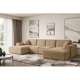 altdecor Wohnlandschaft, Beige, Textil, 6-Sitzer, U-Form, 349x80x169 cm, Wohnzimmer, Sofas - Couches, Wohnlandschaften, Wohnlandschaften in U-Form