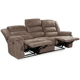 luma-home schönes für dein zuhause 3-Sitzer Couch Mikrofaser Vintage Graubraun