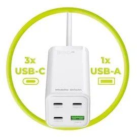 mobile origin GaN 100W Compact MultiHub Charger PW18 with 3x USB-C + USB-A