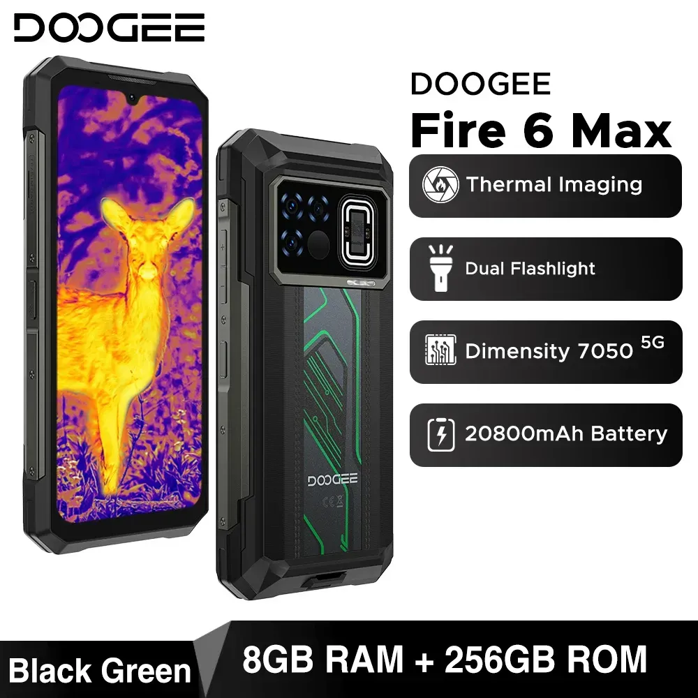 Doogee Feuer 6 max 20800mah große Batterie Wärme bild 5g robuste Telefon Dimension 6,72 Taschenlampe ai Smartphone nfc