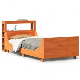 vidaXL Massivholzbett 100 x 200 cm Wachsbraun