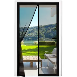 fillis Magnet Fliegengitter Tür 90 x 210 cm Schwarz