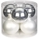 Magic Weihnachtskugeln Glas 10 cm Silber/Blau