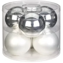 Magic Weihnachtskugeln Glas 10 cm Silber/Blau