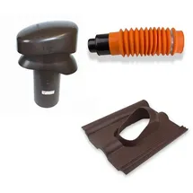 Klüber - Klöber-set10 Dachentlüftung Dn100 Braun Kurz Frankfurter Pfanne