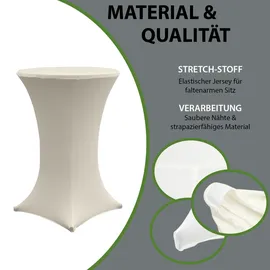 Trutzholm 2er Set Stehtischhusse Stretch 70cm Beige