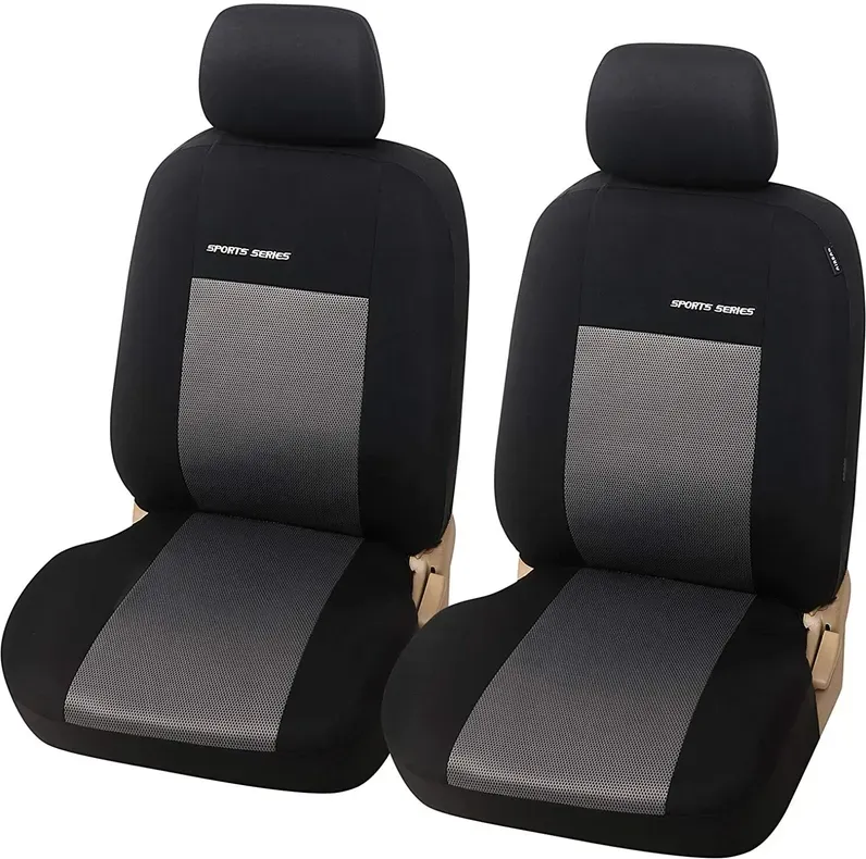 WOLTU Auto-Sitzbezug, Einzelbezug, Vorderbezug-Schutzabdeckung, 1-teiliges Set, Schwarz/Grau