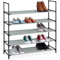 Relaxdays Schuhregal 87 x 90,5 x 30 cm grau