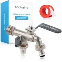 Bächlein Doppel-Wasserhahn 1/2 & 3/4 Zoll anthrazit