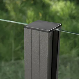 staket pro Glaszaun 1,22 m grau/streifendekor dekor 82