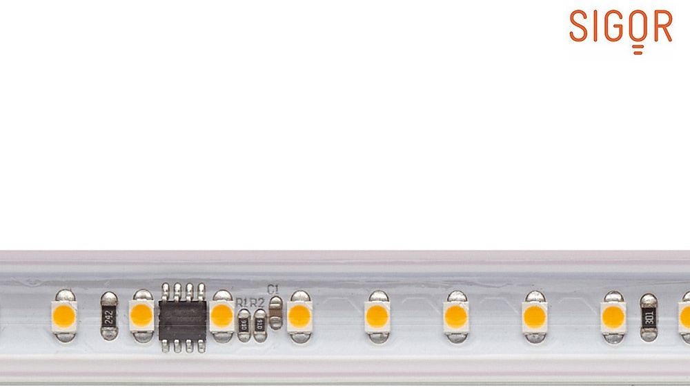 SIGOR Hochvolt LED Strip, 120 LED/m, 25m, 120°, 8W/m, IP65, 4000K SIG-5968601
