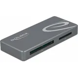 Lindy Delock Card Reader Extern 91754 USB-A/C für CF und SD USB Speicherkartenlesegerät, Grau