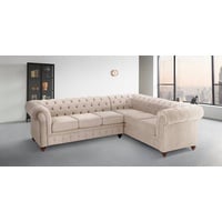 Home Affaire Chesterfield-Sofa »Chesterfield Ecksofa, auch in Leder L-Form«, beige