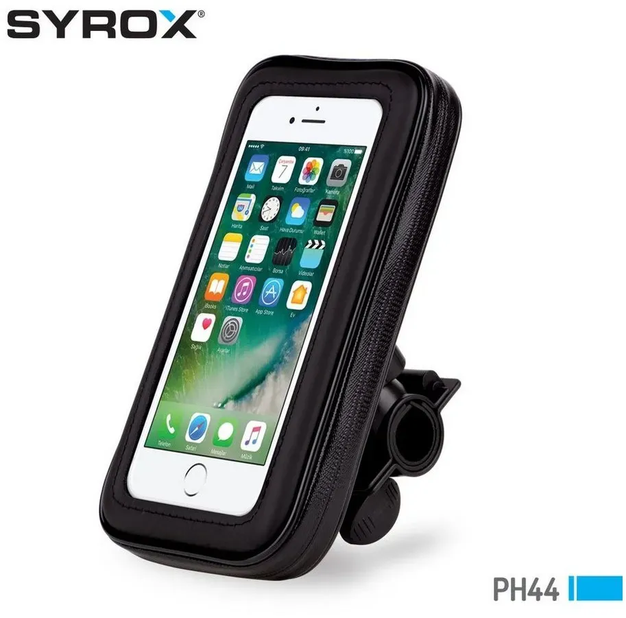 Syrox Fahrradhalter Fahrrad Motorrad Handy Halterung Halter Smartphone bis 6,3 Zoll 360°
