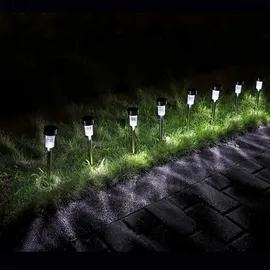 DEUBA Solarleuchte Edelstahl 24er Set wetterfest IP44 silber