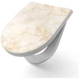 DEQORI WC-Sitz 'Miteinander verschmolzen', WC Toilettensitz bedruckt Klobrille Toilettendeckel Motiv WC-Brille beige
