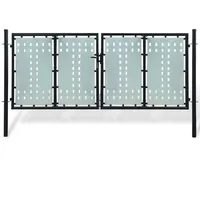 vidaXL Zauntor Einzeltor Schwarz 300x175 cm