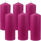 HS Candle Stumpenkerzen Ø8cm 6er Pack Lila