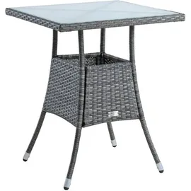 Estexo Polyrattan Beistelltisch 57 x 57 x 72 cm Anthrazit/Grau