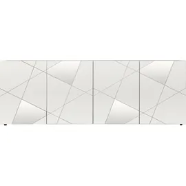 Inosign Sideboard »Vittoria, Breite 241 cm, 4 Türen«, Fronten mit Siebdruck und Spiegelfront, Weiss hochglanz lack) , 20914910-0 B/H/T: 241 cm x 84 cm x 42 cm,