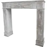 Casa Padrino Landhausstil Kaminumrandung Antik Graubraun 108 x 23 x H. 98 cm - Handgefertigte Kaminumrandung im Shabby Chic Look