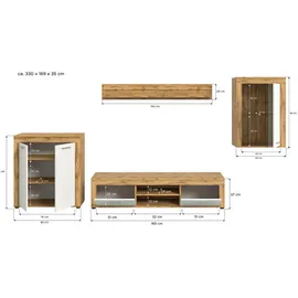 MID.YOU Wohnwand ¦ holzfarben ¦ Maße (cm): B: 330 H: 169 T: 35.0