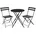Bistro-Set 3-teilig Gartenset Garnitur Metall-Möbel Klapp-Möbel Balkon-Set