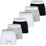 Ellesse AMBRIA Trunks Schwarz / Weiß / Grau XXL 6er Pack