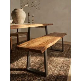 KADIMA DESIGN Sitzbank Akazie Beige 120 x 40 x 45,5 cm