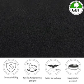 Andiamo Teppichboden ANDIAMO "Sina, Velours, Gesamthöhe 6 mm, Luxusklasse LC1", schwarz, B:400cm L:300cm, Kunstfaser, Teppiche, Uni Farben, Breite 400 cm, strapazierfähig, pflegeleicht, Wohnzimmer