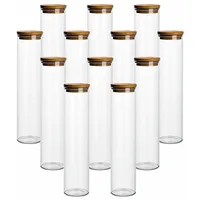 Gouveo 12er Set Vorratsdose 750 ml rund aus Borosilikatglas