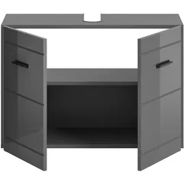 Möbel Boss Waschbeckenunterschrank Soft 80 x 56 x 34 cm Grau Hochglanz