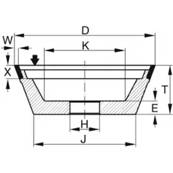 TYROLIT Diamant-Topf-Schleifscheibe DxTxH (mm), 125x40x20, Typ: D126