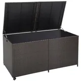 Goplus 662 Liter Polyrattan Kissenbox, Auflagenbox mit Gasdruckfedern, Gartenbox mit Griffen und Rollen, Garten Aufbewahrungsbox für Spielzeug, Kissen, 150