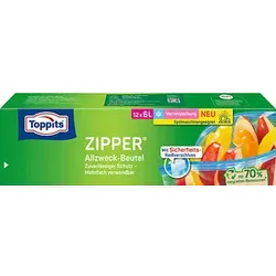 12 Toppits Gefrierbeutel ZIPPER 6,0 l