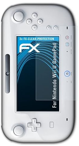 atFoliX Schutzfolie kompatibel mit Nintendo Wii U GamePad Folie, ultraklare FX Displayschutzfolie (3X)