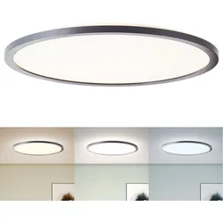 MY HOME LED Deckenleuchte "Enno", schwarz, Ø 29,50cm H: 2,50cm, Lampen, Deckenlampe, Deckenpanel, CCT Farbtemperatursteuerung, Fernbedienung