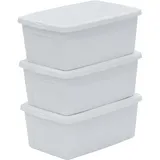 Iris Ohyama Vielseitige Aufbewahrungsboxen, 11L, 3er-Set, Weiß, Deckel leicht schließbar, Stapelbar, Robustes Plastik, Für Schrank, Regale, Klassenzimmer, Organisation, Kunstbedarf, Schuhe, MCB-11