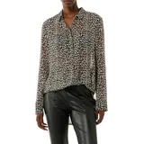 Comma, comma Longbluse aus Chiffon mit Leo-Print beige 34