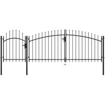 vidaXL Gartentor Stahl 1,75x4 m Schwarz