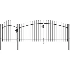 vidaXL Gartentor Stahl 1,75x4 m Schwarz