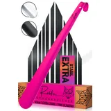 Robfox Metall Schuhlöffel pink I 43cm LANG & EXTRA STABIL I Langer Schuhanzieher aus Edelstahl I Top Geschenke für Frauen & Kinder I kompakte Schuh Anziehhilfe I Schuhauszieher kurz - shoe horn I Rosa