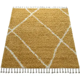 Paco Home Helsinki 531 Hochflor-Teppich 140 x 200 cm Gelb