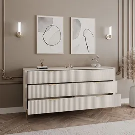 Lukmebel Kommode SCARLETT 6S 163 cm Beige / Gold