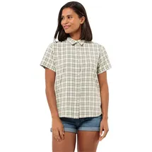 Jack Wolfskin Wanderbluse Febla Shirt (feuchtigkeitsregulierend, atmungsaktiv) Kurzarm grün Damen
