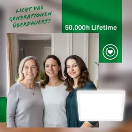 Briloner LED-Deckenleuchte Tava A, 29x29 cm, Kunststoff, weiß